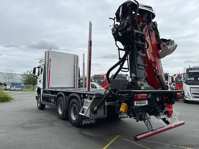 Faanyagszállító MAN TGS 33.520 6x6 BL Kurzholz Plattform Epsilon Kran
