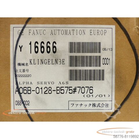 Silnik Fanuc Fanuc A06B-0128-B575 # 7076 AC Servo Motor  !