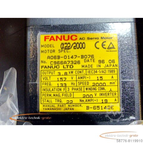 Jednostka sterująca Fanuc A06B-0147-B076 AC Servo Motor - ! -