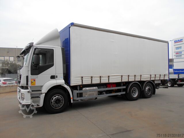 Flaklastbil med kapell Iveco Stralis 360 6X2 - Centina + Sponda