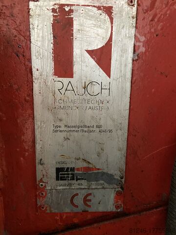 Smältugn för zink ZSO700 B, band för gjutning av göt Rauch Schmelztechnik Rauch Umschmelzanlage Zink