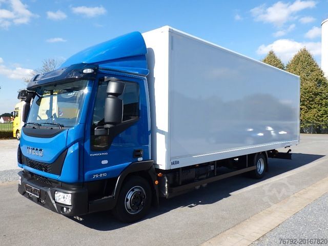 Vrachtwagen met bakwagen IVECO ML 75 E 21 P Koffer 7,25m/Aufstiegstreppe/Klima