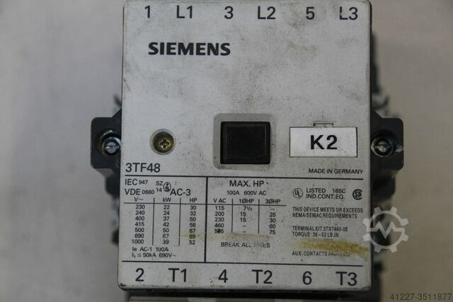 Magneetschakelaar Siemens 3TF4822-0AP0