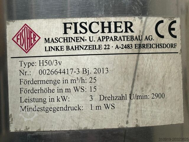 Pompe centrifuge en acier inoxydable Fischer H50/3v