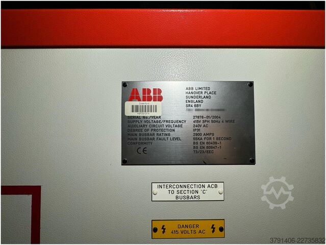 Kapcsolóberendezés és kapcsolótábla ABB Low-Voltage Main Switchboard