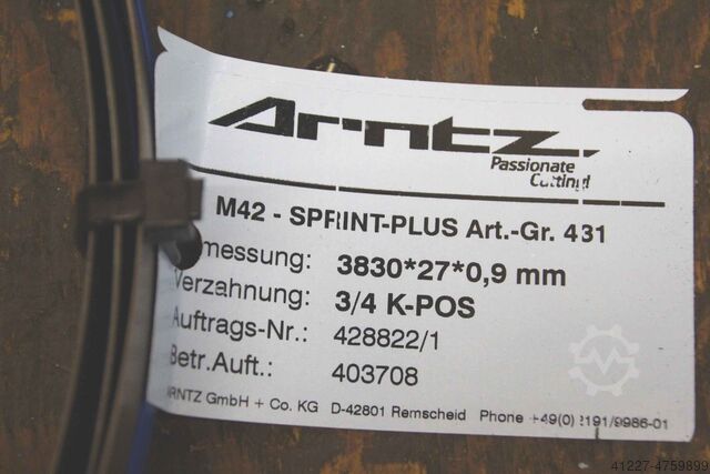 Metalen lintzaagblad 3830x27x0,9 mm Arntz M42-Sprint-Plus Art.-Gr. 431