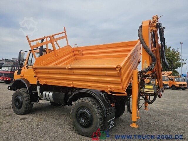 Gru montata su autocarro Unimog U2150 4x4 Kran abnehmbar Palfinger Hakenhöhe 10m