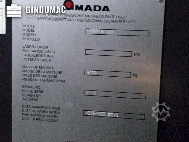 CO2 Laser Cutting Machine AMADA LC-3015F1NT 4kW CO2