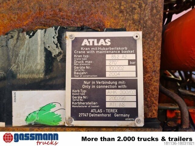 Camião basculante Mercedes-Benz Atego 1823 AK 4x4 mit Kran Atlas 85.2, Funk,