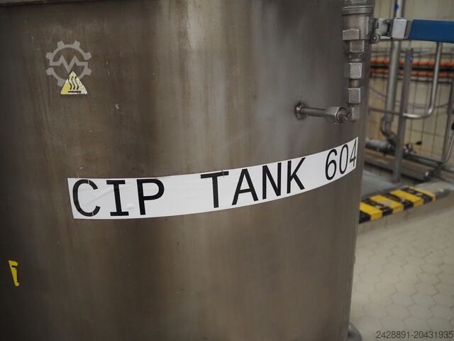 CIP-installation, tank, pumper, varmeveksler Westfalia Separator AG, Hilge, Endress + CIP-TANK 3000 L, EURO-HYGIA-B-SUPER-II