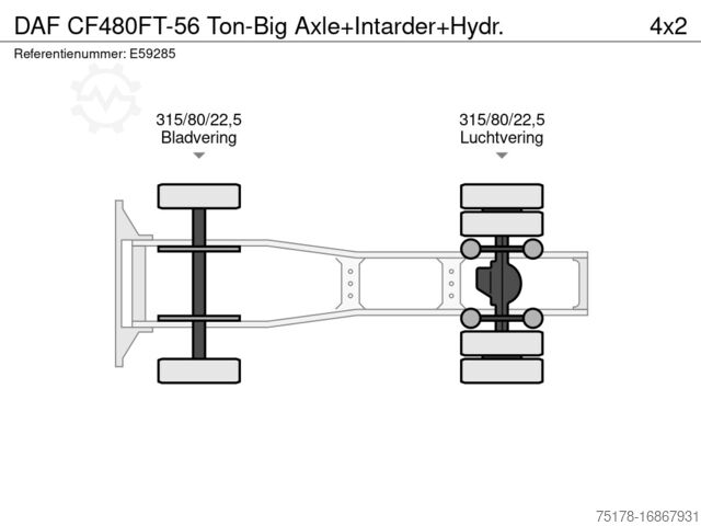 Standaard-SZM DAF CF480FT-56 Ton-Big Axle+Intarder+Hydr.
