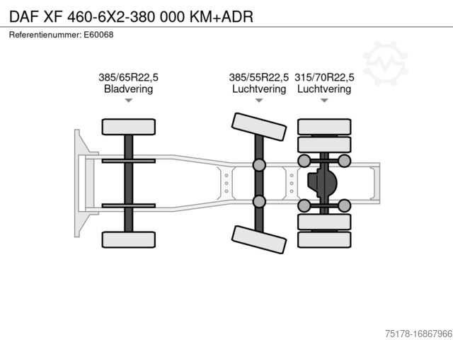 Standaard-SZM DAF XF 460-6X2-380 000 KM+ADR