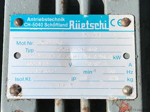 Motor eléctrico RÜETSCHI 54 kW 60 Hz 3552 U/min