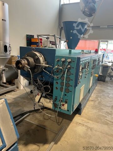 Sert PVC profiller için profil işleme tesisi Weber & Uniplast/Greiner DS 7.22 & CAL-VAK-4P & CAT-PUL-2D