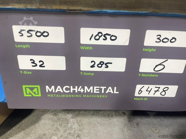 Klemplaat 5500 x 1850 x 300 mm Stolle