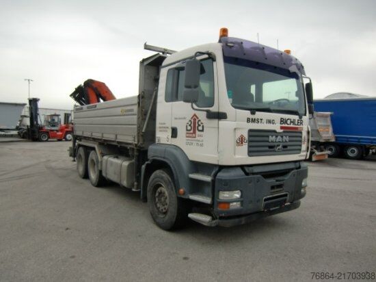 Driezijdige kipper MAN TGA 33.430 6X4 KIPPER, MANUEL, E4 PALFINGER BLATT-BLATT