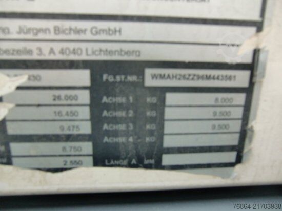 Driezijdige kipper MAN TGA 33.430 6X4 KIPPER, MANUEL, E4 PALFINGER BLATT-BLATT