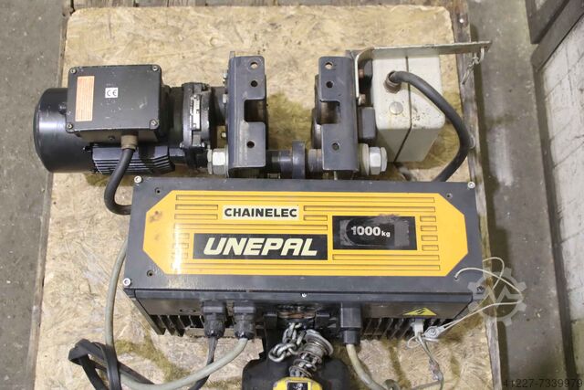 Kettingtakel met loopkat 1000 kg Unelec 200XC2. 24W1