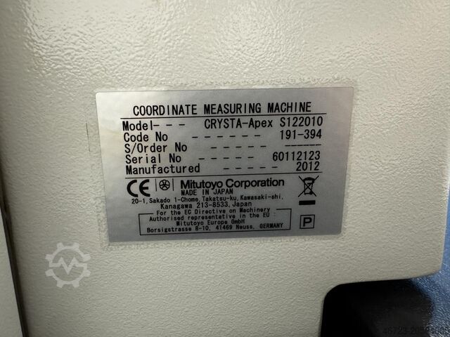 Souřadnicový měřicí stroj Mitutoyo Crysta-Apex S122010