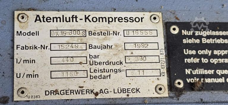 Winkelkompressor Dräger DK15-300S