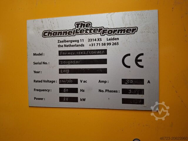 Vacuumvormer The Channel Letter Former Former 1,5x2/1,5x1mtr