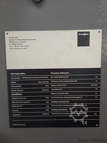 Pressa piegatrice Bystronic Xpert 40/1030