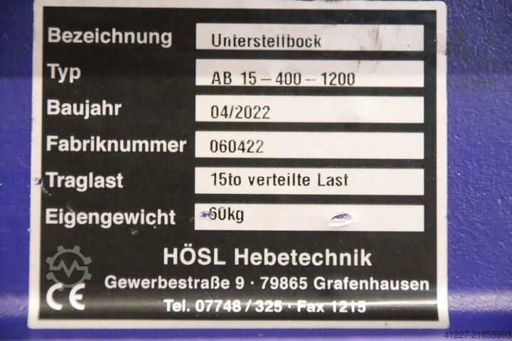Kriko sehpası Hösl Hebetechnik AB 15-400-1200