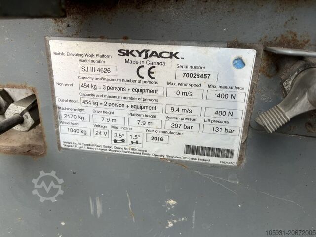 Elevador em tesoura Skyjack SJ III 4626