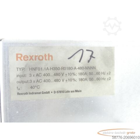 Componente Rexroth Rexroth HNF01.1A-H350-R0180-A-480-NNNN Netzfilter SN:3155-C0519