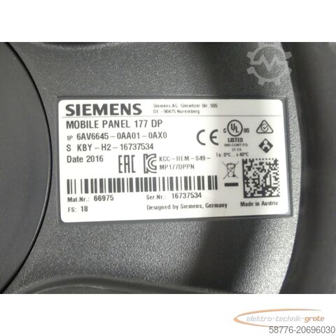 Siemens onderdeel Siemens 6AV6645-0AA01-0AX0 SN:KBY-H2-16737534 + 6XV1440-4AN10 - ! -