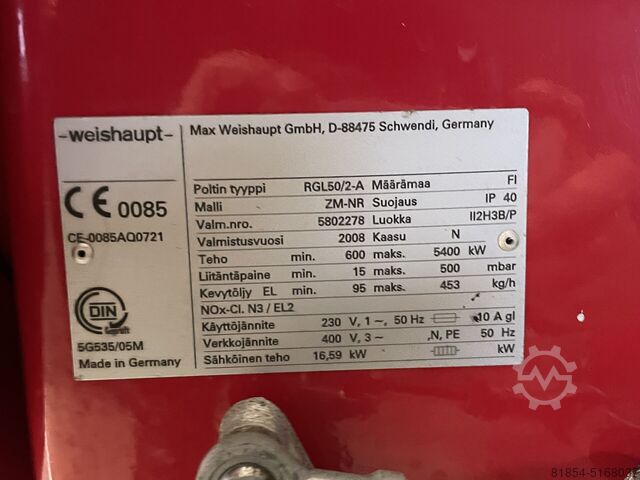 Weishaupt brander voor twee brandstoffen RGL50-2A Weishaupt RGL50/2-A  Zweistoffbrenner ZM-NR