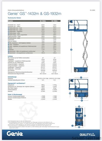 Elevador elétrico de tesoura Genie GS-1432m Micro Genie GS1432m E-Drive