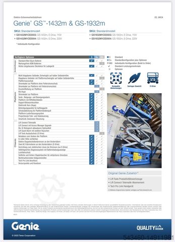 Elevador elétrico de tesoura Genie GS-1432m Micro Genie GS1432m E-Drive