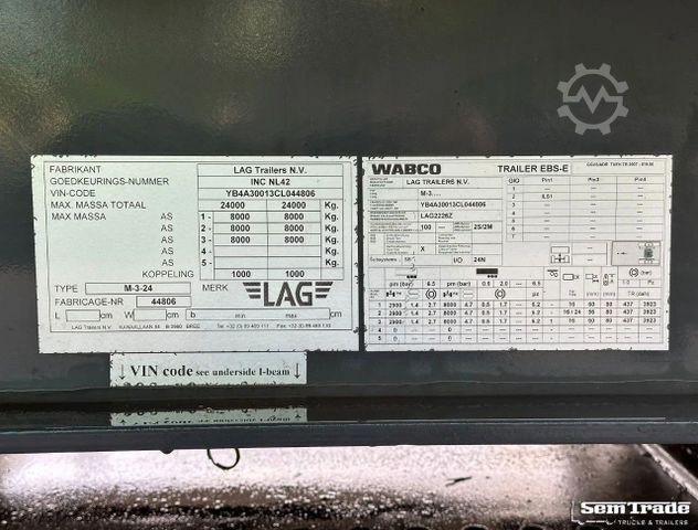 Remolque LAG M-3-24 + PIET RUIZEVELD DS LIFT AXLE 72.000 KM S