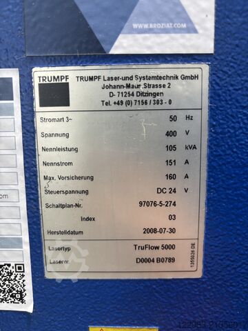 Lasersnijmachine TRUMPF Laser Trulaser 5030 Classic