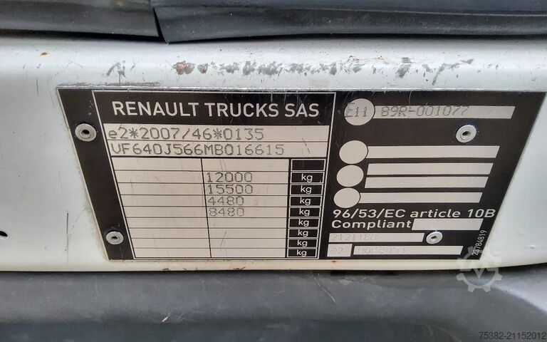 Suitcase Renault D 240 P4x2 BAKWAGEN - EURO 6 - 12 TON - 21-BRK-8