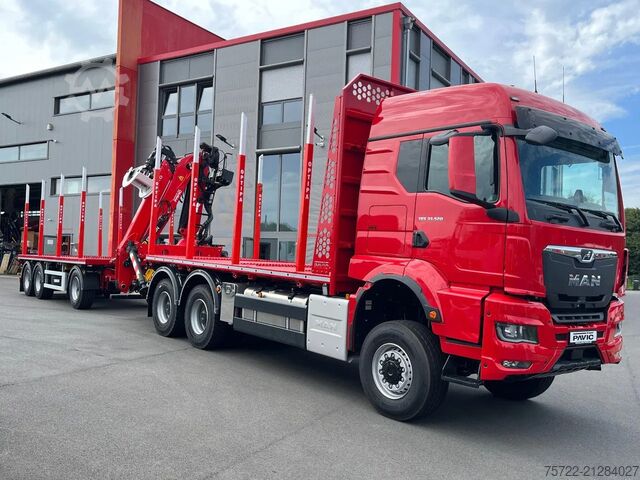 Faanyagszállító MAN TGS 33.540 6x6 BB Kurzholz Plattform Epsilon