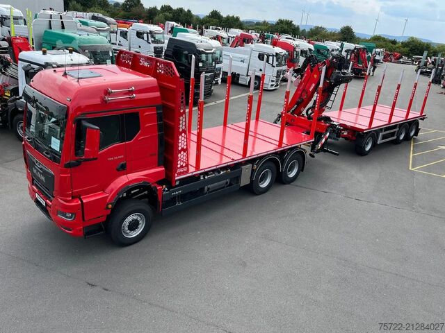 Faanyagszállító MAN TGS 33.540 6x6 BB Kurzholz Plattform Epsilon