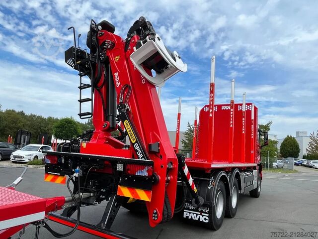 Faanyagszállító MAN TGS 33.540 6x6 BB Kurzholz Plattform Epsilon