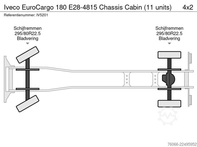 Podwozie z kabiną Iveco EuroCargo 180 E28-4815 Chassis Cabin (11 units)