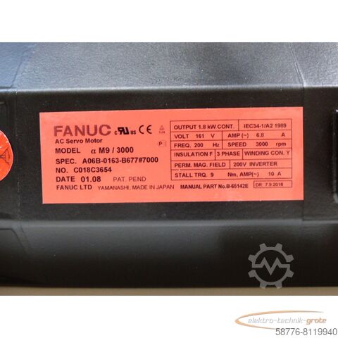 Silnik Fanuc Fanuc A06B-0163-B677#7000 AC Servo Motor generalüberholt mit 12 Monaten Gewährleistung