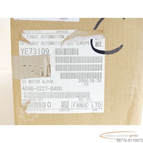 Silnik Fanuc Fanuc A06B-0227-B400 AC Servo Motor SN:C066Y0390 - ! -