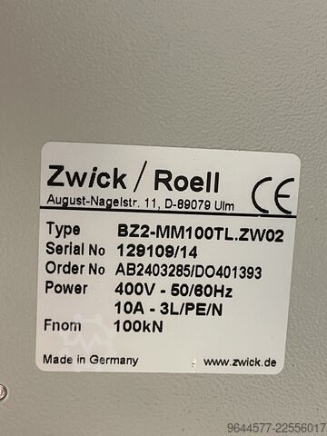 Zwick / Roell Z100 univerzální zkušební stroj ZwickRoell Z100 Universalprüfmaschine