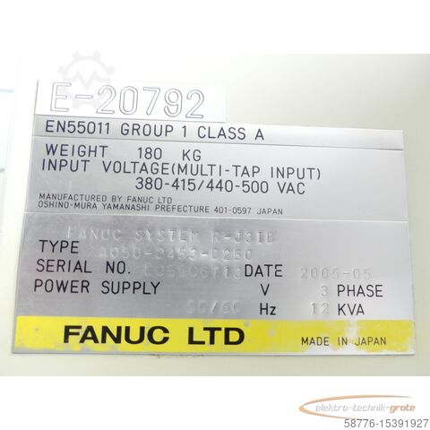 Fanuc-component Fanuc A05B-2453-B250 Steuerung SN E05506713 R-J3IB 380-415 / 440-500VAC
