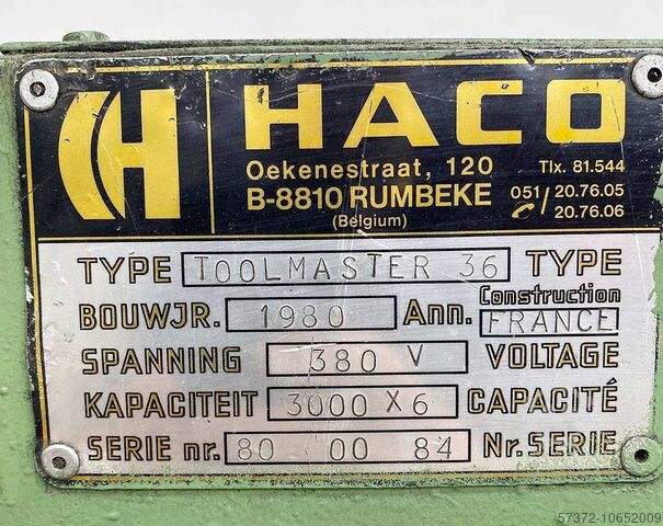 Plate Shear HACO TOOLMASTER 36