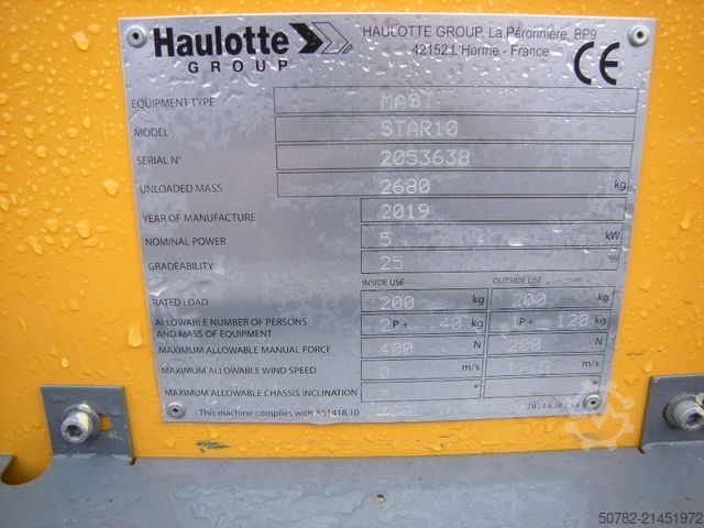 Plateforme de travail HAULOTTE Arbeitsbühne Haulotte Star 10, AH  10 m