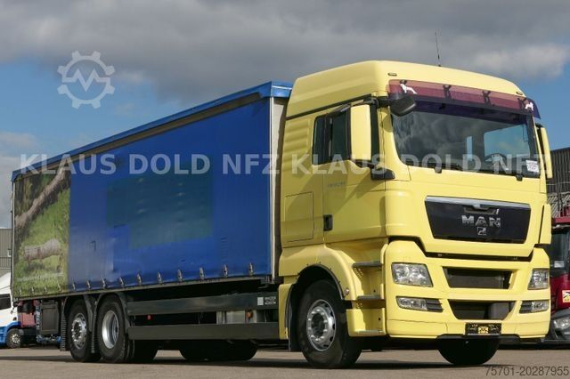 Plattewagen met zeil MAN TGX 26.400 Lift-/Lenkachse Vollluft LBW Euro 5