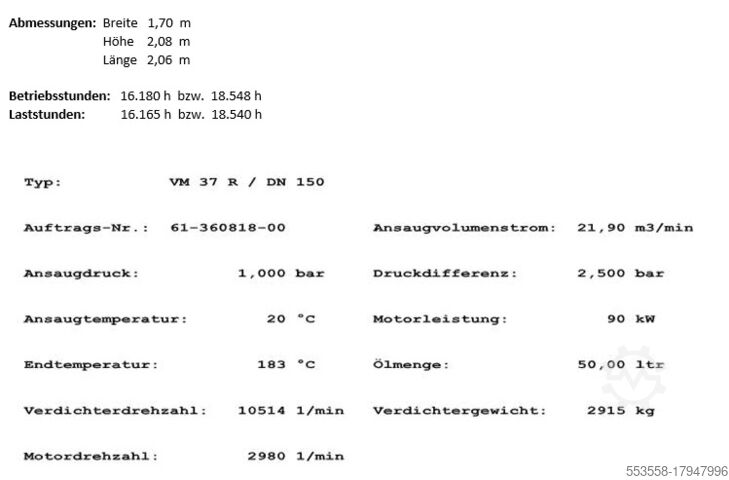 Schroefcompressor Aerzen VM 37 R