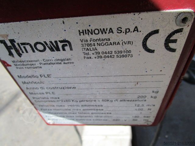 Articulated Boom Hinowa GOLDLIFT 14.70 - Raupenbühne - Benzin+Elektro