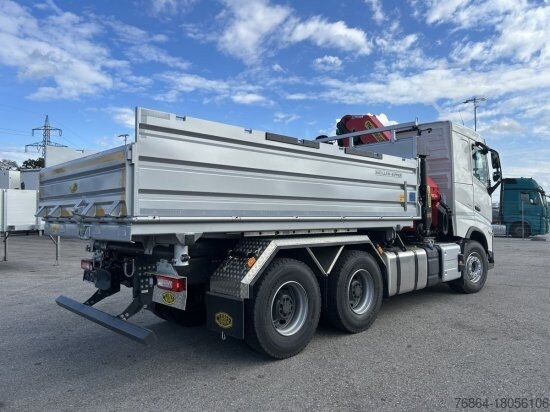 Trostrani kiperski kamion VOLVO FH 500 3-SEITEN MEILLER KIPPER MIT PALFINGER PK22002EH, RETARDER,